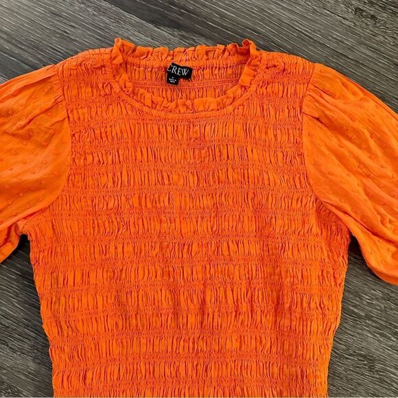 J. Crew Puff-sleeve textured voile smocked top New - Picture 4 of 8